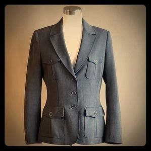 GRAY TWEED FITTED BLAZER